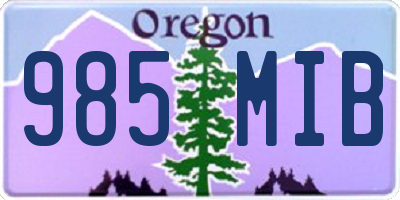 OR license plate 985MIB