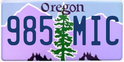 OR license plate 985MIC