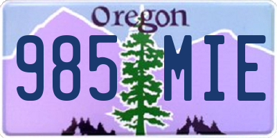 OR license plate 985MIE