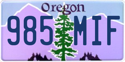 OR license plate 985MIF