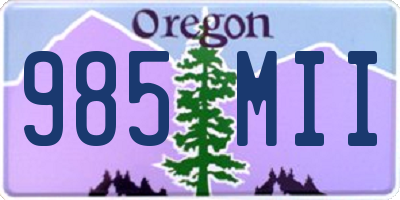 OR license plate 985MII