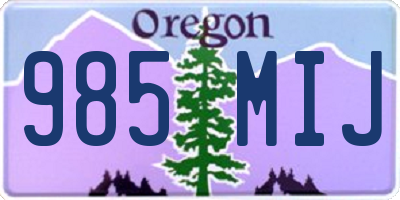 OR license plate 985MIJ