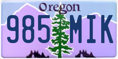 OR license plate 985MIK