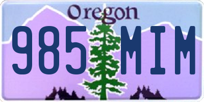 OR license plate 985MIM