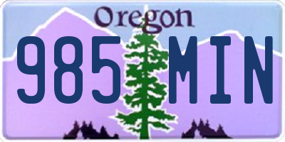 OR license plate 985MIN