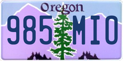 OR license plate 985MIO