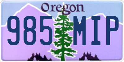 OR license plate 985MIP