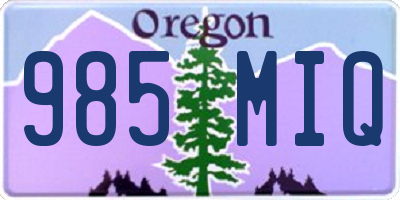 OR license plate 985MIQ