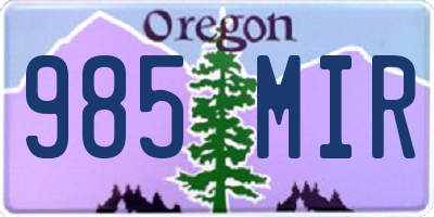 OR license plate 985MIR