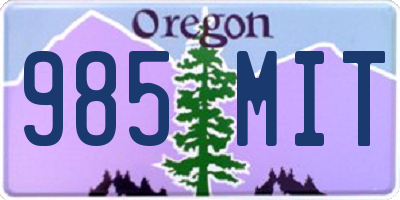 OR license plate 985MIT