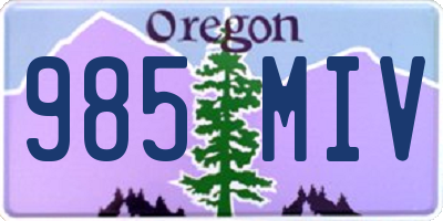 OR license plate 985MIV