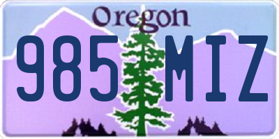 OR license plate 985MIZ