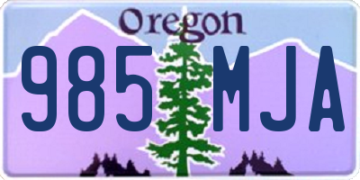 OR license plate 985MJA