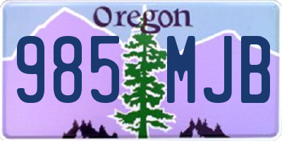 OR license plate 985MJB