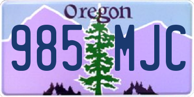 OR license plate 985MJC