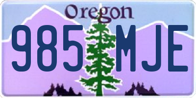 OR license plate 985MJE