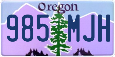 OR license plate 985MJH