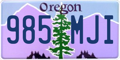 OR license plate 985MJI