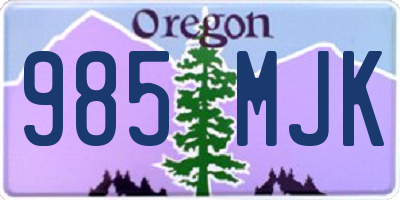 OR license plate 985MJK