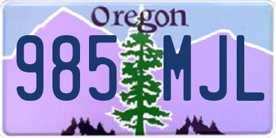 OR license plate 985MJL