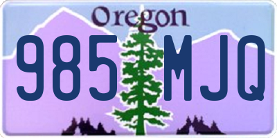 OR license plate 985MJQ