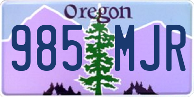 OR license plate 985MJR