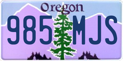 OR license plate 985MJS