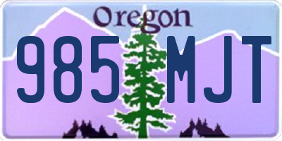 OR license plate 985MJT