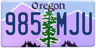 OR license plate 985MJU