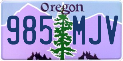 OR license plate 985MJV