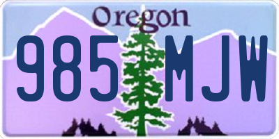 OR license plate 985MJW