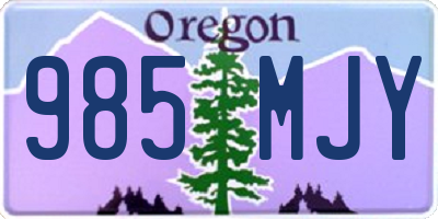OR license plate 985MJY