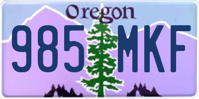 OR license plate 985MKF