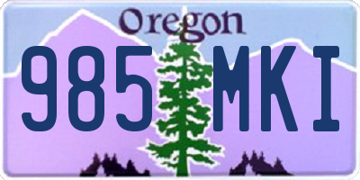 OR license plate 985MKI