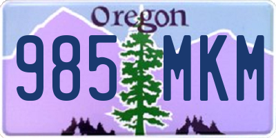 OR license plate 985MKM