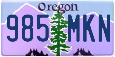 OR license plate 985MKN