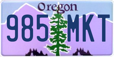 OR license plate 985MKT