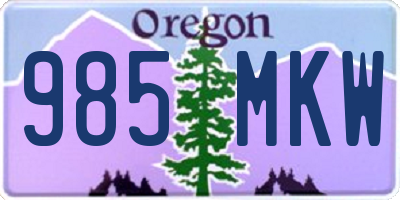 OR license plate 985MKW