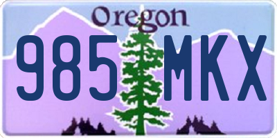 OR license plate 985MKX