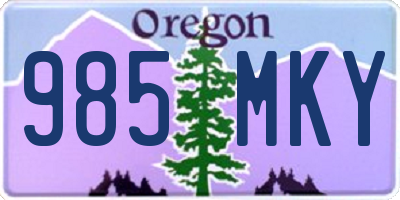 OR license plate 985MKY