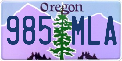 OR license plate 985MLA