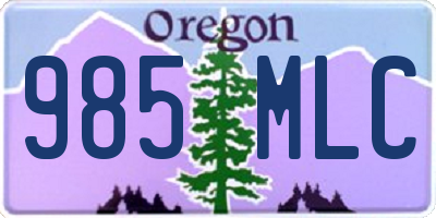 OR license plate 985MLC