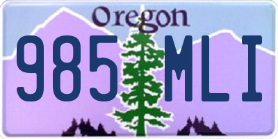 OR license plate 985MLI