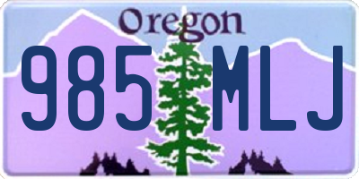 OR license plate 985MLJ