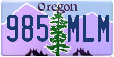 OR license plate 985MLM