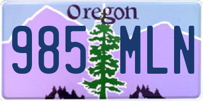 OR license plate 985MLN