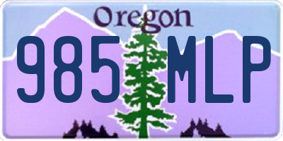 OR license plate 985MLP