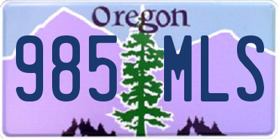 OR license plate 985MLS