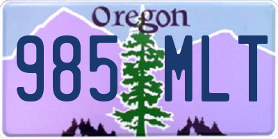 OR license plate 985MLT