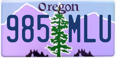 OR license plate 985MLU